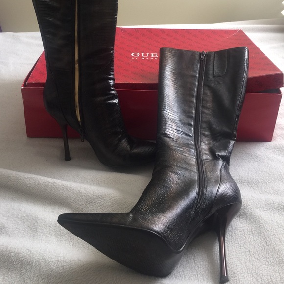 Guess Shoes - Guess Bronze synthetic knee hi boot